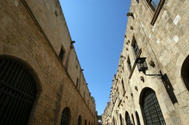 Şövalyeler, Rodos Kalesi, Yunanistan sokak Ortaçağ Caddesi