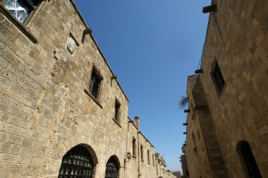 Şövalyeler, Rodos Kalesi, Yunanistan sokak Ortaçağ Caddesi