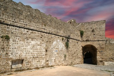 Ortaçağ surları rhodes Town, Yunanistan