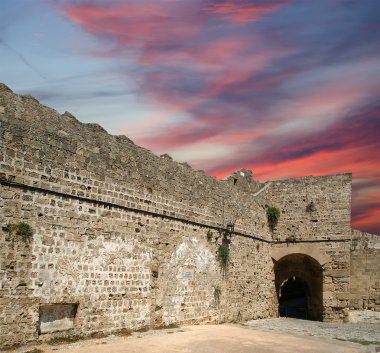 Ortaçağ surları rhodes Town, Yunanistan