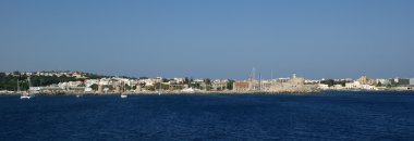 Ortaçağ Şehir Rodos deniz görünümü