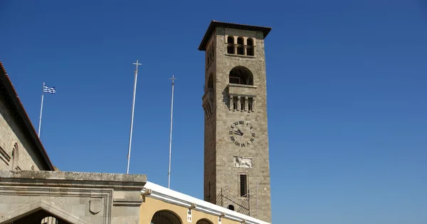 Rhodos eiland landmark, haven mandraki, Griekenland. — Stockfoto