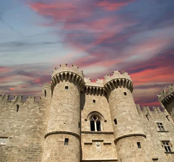 Rhodos středověkých rytířů hrad (palác), Řecko — Stock fotografie