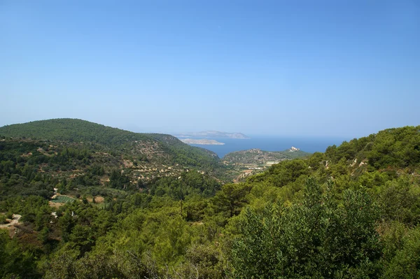 Typowy krajobraz wyspa Rodos, Grecja — Zdjęcie stockowe