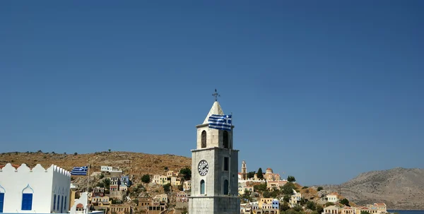 Symi village on island of Symi near island of Rhodes (Greece) — Stock Photo, Image