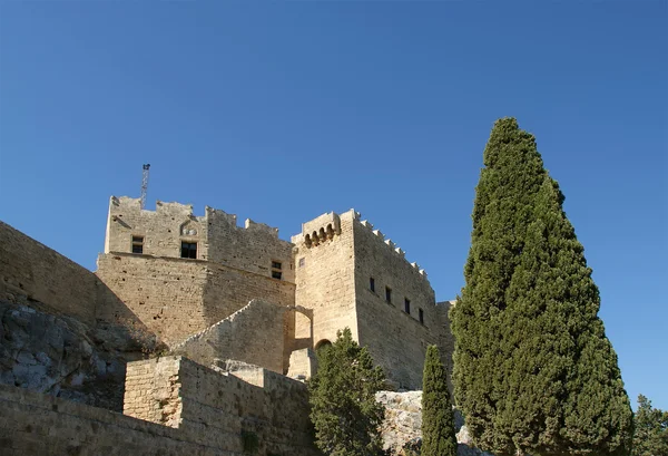 Linods Akropolis på rhodos antika arkeologiska platsen, Grekland — Stockfoto