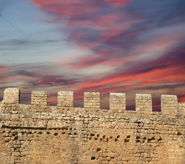 Linods Acropolis on Rhodos Ancient Archeological site, Greece — Stock Photo, Image