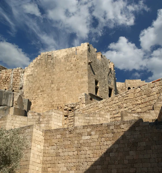 Linods Akropolis på rhodos antika arkeologiska platsen, Grekland — Stockfoto