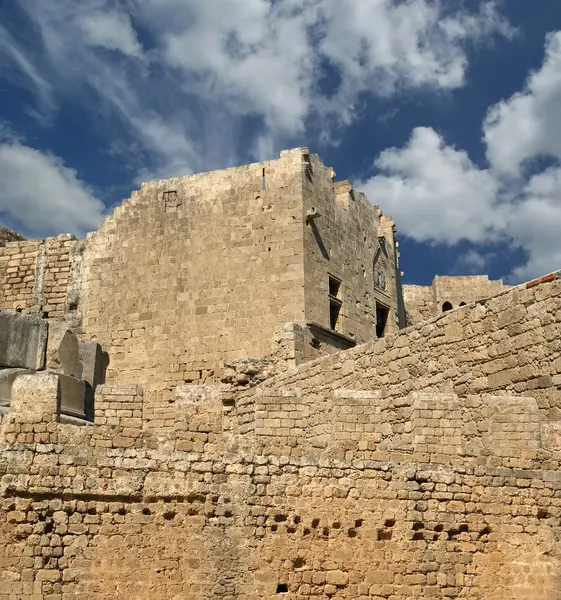 Linods Akropolis på rhodos antika arkeologiska platsen, Grekland — Stockfoto