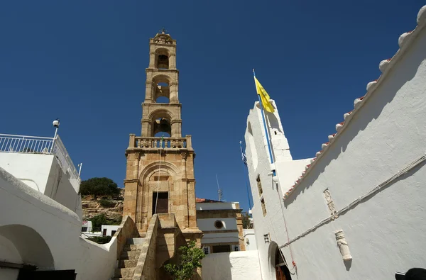 Iglesia de Lindos, ciudad en la isla de Rodas, Grecia —  Fotos de Stock