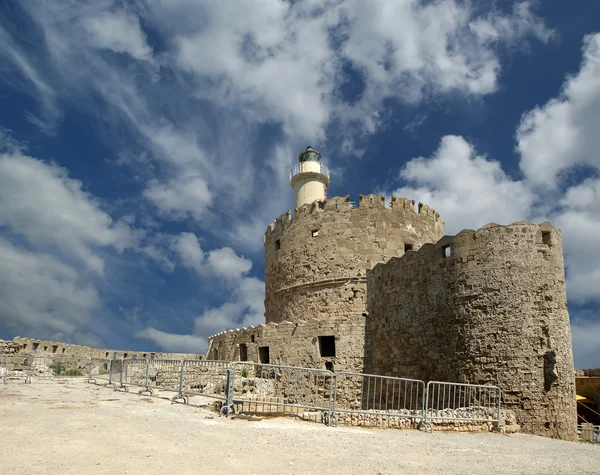 Rhodes Tower of St. Nicholas, Greece — Stock Photo, Image