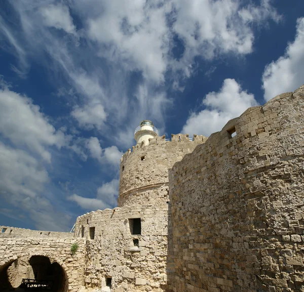 Rhodes toren van st. nicholas, Griekenland — Stockfoto