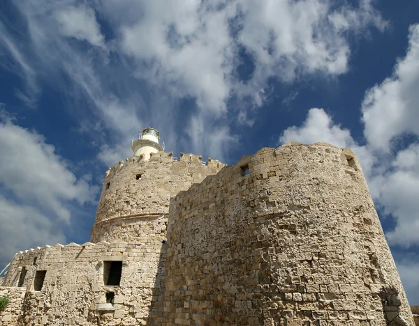 Rhodes toren van st. nicholas, Griekenland — Stockfoto