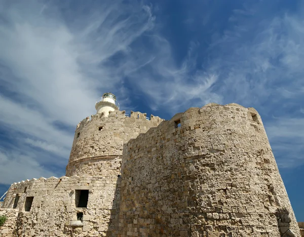 Rhodos torn av St nicholas, Grekland — Stockfoto