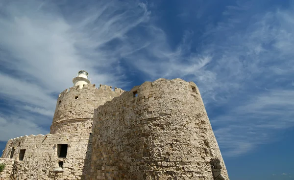 Родосская башня Святого Николая, Греция — стоковое фото