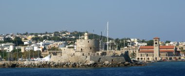 Ortaçağ Şehir Rodos deniz görünümü