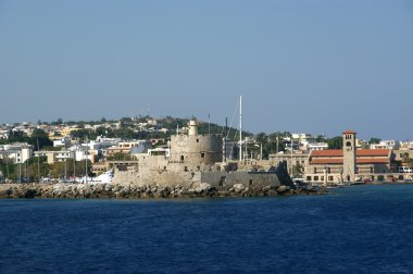 Ortaçağ Şehir Rodos deniz görünümü