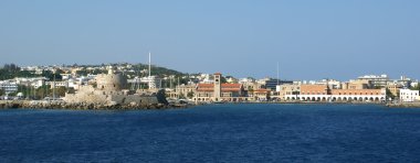 Ortaçağ Şehir Rodos deniz görünümü