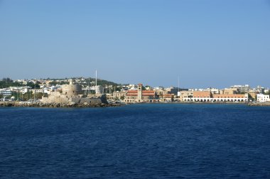 Ortaçağ Şehir Rodos deniz görünümü