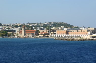 Ortaçağ Şehir Rodos deniz görünümü