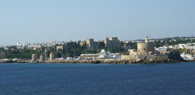 Ortaçağ Şehir Rodos deniz görünümü