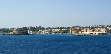 Ortaçağ Şehir Rodos deniz görünümü