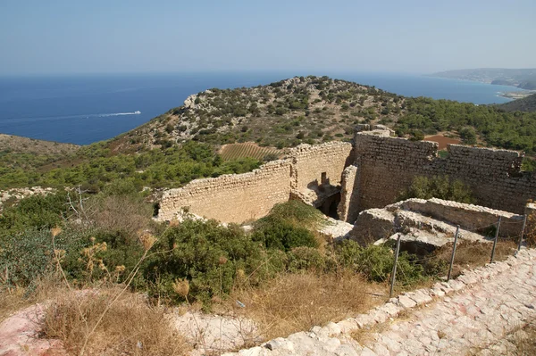 Ortaçağ Kalesi, kritinia Rodos Yunanistan dodecanese — Stok fotoğraf