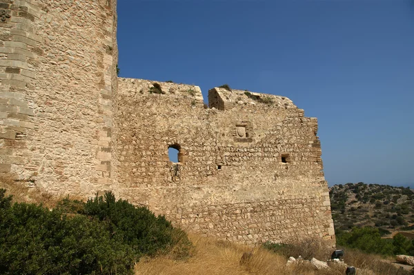 Middeleeuws kasteel van kritinia in rhodes Griekenland, Dodekanesos — Stockfoto