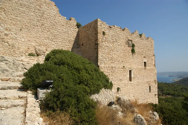 Middeleeuws kasteel van kritinia in rhodes Griekenland, Dodekanesos — Stockfoto