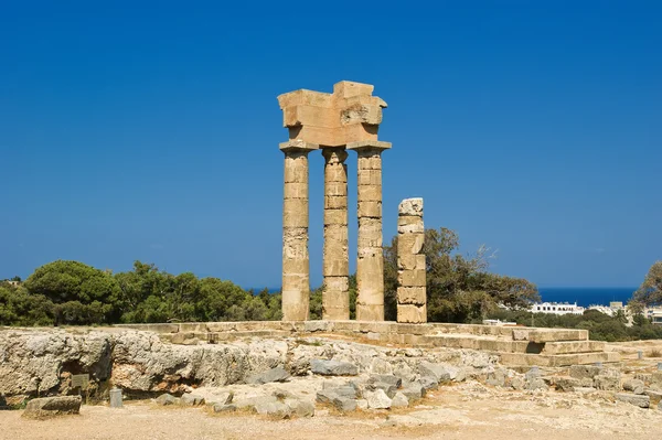 Templo de Apolo en la Acrópolis de Rodas, Grecia — Foto de Stock