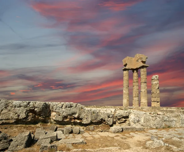 Apollo Temple at the Acropolis of Rhodes, Greece — Stock Photo, Image