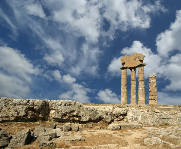Apollo Temple at the Acropolis of Rhodes, Greece — Stock Photo, Image