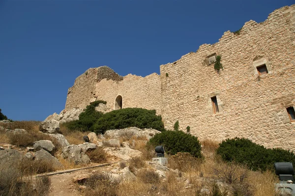 Medeltida slottet kritinia i Rhodos Grekland, Dodekanisos Stockbild