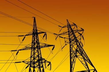 elektrik direkleri ve çizgi