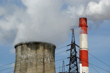 boruları, elektrik santrali yanan kömür