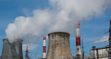 boruları, elektrik santrali yanan kömür