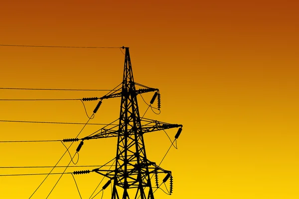Elektriciteit pylonen en lijn — Stockfoto