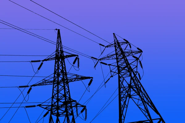 Electricity pylons and line — Stock Photo, Image