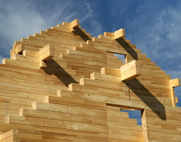 新しい家のフレーム構造の抽象的な組成 — ストック写真