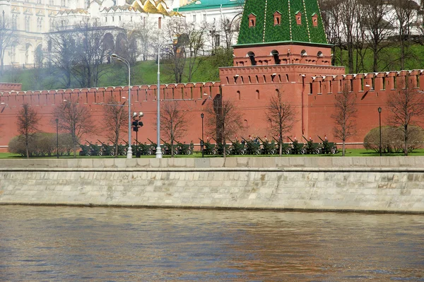 Üzerinde kırmızı kare Moskova, Rusya askeri geçit töreni provası — Stok fotoğraf