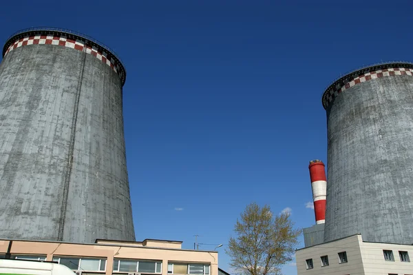 Pipes of coal burning power station — Stock Photo, Image