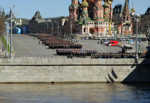 Rehearsal of military parade on Red Square Moscow, Russia — Stock Photo, Image