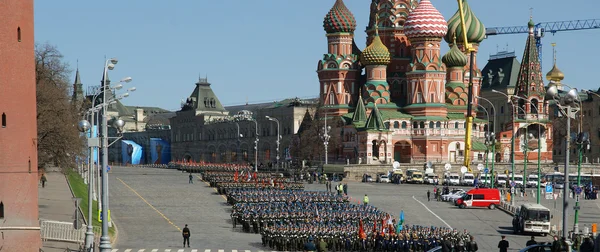 Rehearsal of military parade on Red Square Moscow, Russia — Stock Photo, Image