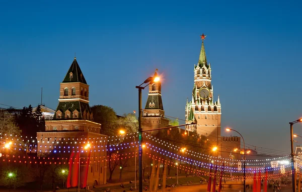 Győzelem napja dekoráció, a Vörös tér, Moszkva, Oroszország. — Stock Fotó