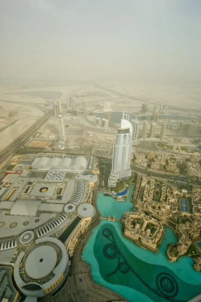 Dubai, EAU. Vista aérea desde la altura de Burj Khalifa — Foto de Stock