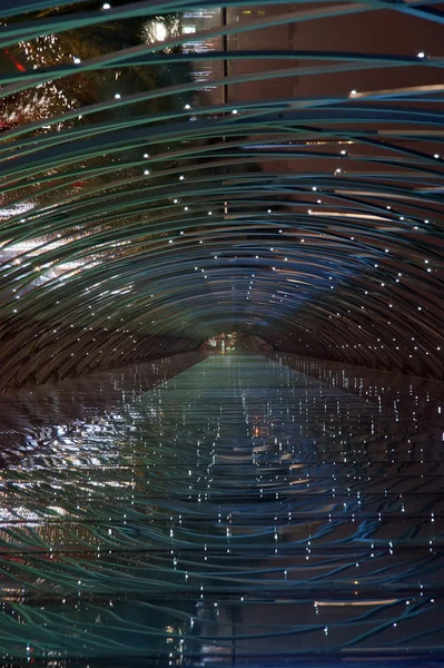 Túnel de vidro futurista — Fotografia de Stock