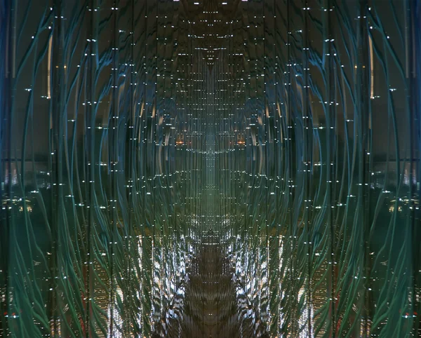 Futuristic glass tunnel — Stock Photo, Image