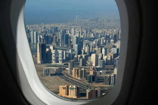 Letecký pohled. Dubaj, Spojené arabské emiráty (SAE). — Stock fotografie