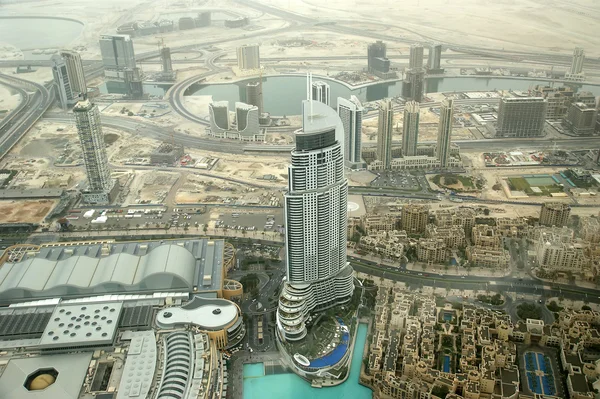 Dubai, EAU. Vista aérea desde la altura de Burj Khalifa — Foto de Stock