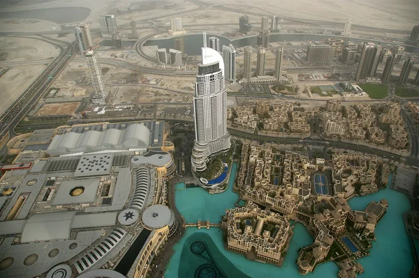 Dubai, Ηνωμένα Αραβικά Εμιράτα. Αεροφωτογραφία από το ύψος του burj khalifa — Φωτογραφία Αρχείου